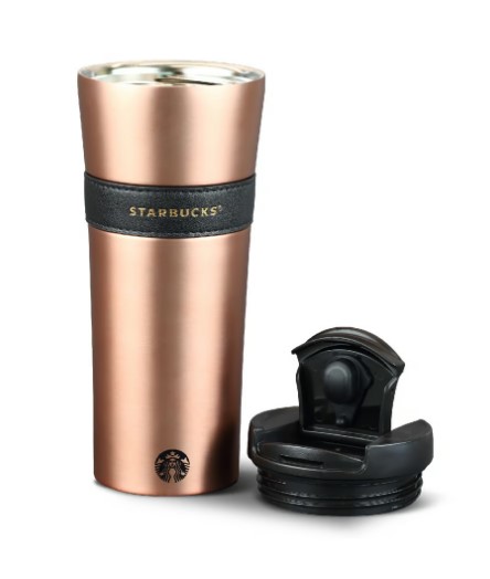 Starbucks Stainless Steel Matte Gold with Black Leather Band | Coffee Zone