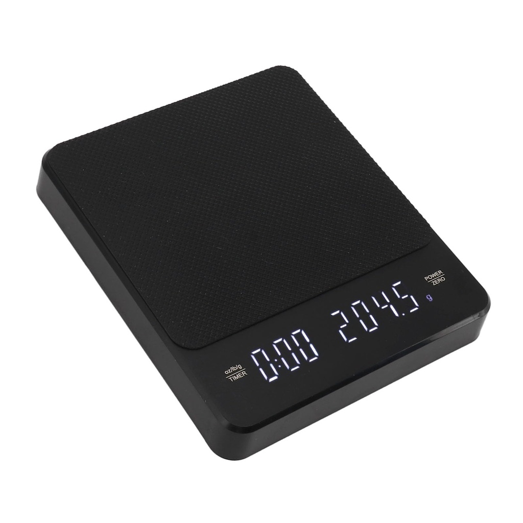 Digital Coffee Scale with Timer LED Screen - Black