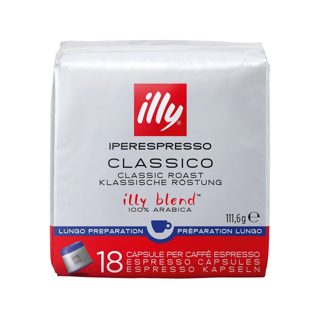 ILLY Coffee Capsule Classico Lungo - 18 Capsules - 100% ARABICA