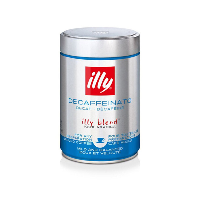 ILLY Coffee Ground Powder Decaf - 250g - 100% ARABICA