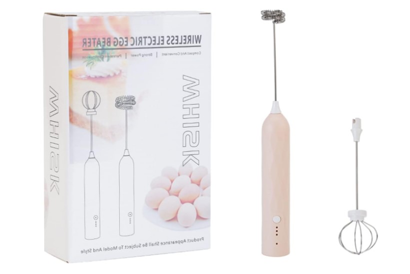 Portable Electric Hand Mixer with Stainless Steel Whisk Beater Attachments Lightweight Blender for Baking & Cooking Milk Foam Maker for Coffee Electric...