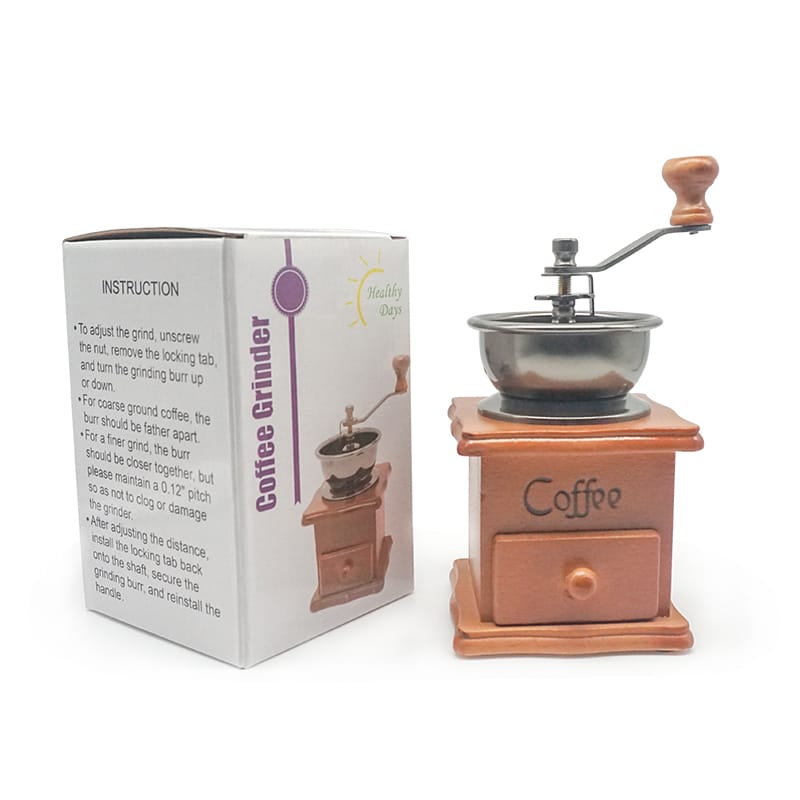 Portable Manual Coffee Grinder Wooden Manual Coffee Bean Grinder with Ceramic Grinding