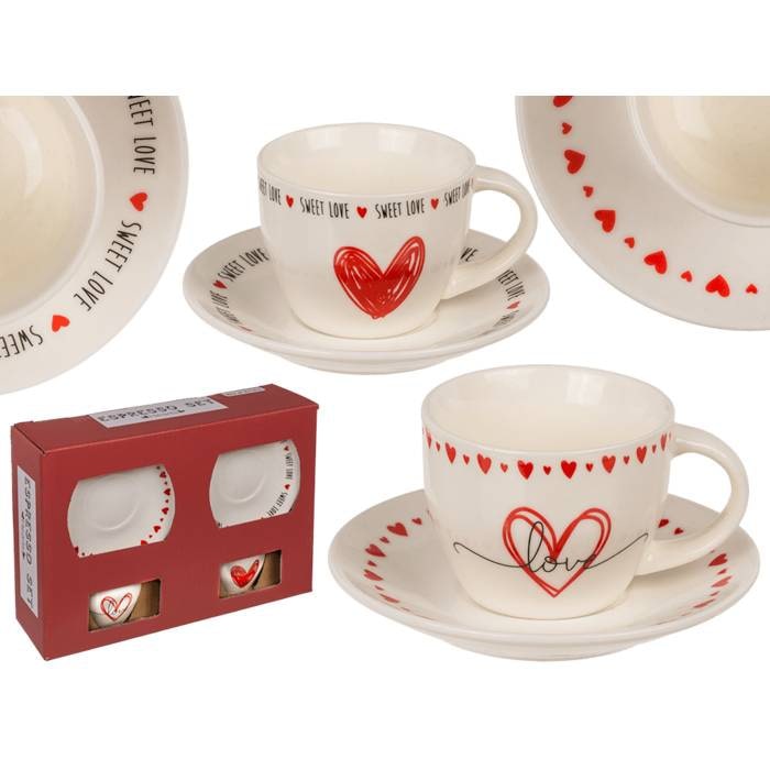 Espresso Set Hearts Cup