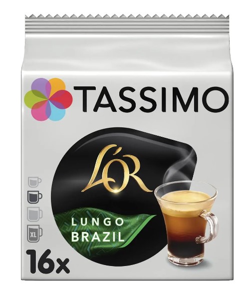 TASSIMO coffee Capsules Lor Lungo Brazil - 16 Capsules