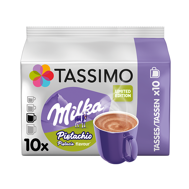 TASSIMO coffee Capsules Milka Pistachio Hot Chocolate - 10 Capsules