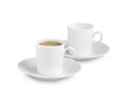 Tchibo-Espresso cups white with platinum rim-1pcs with saucer