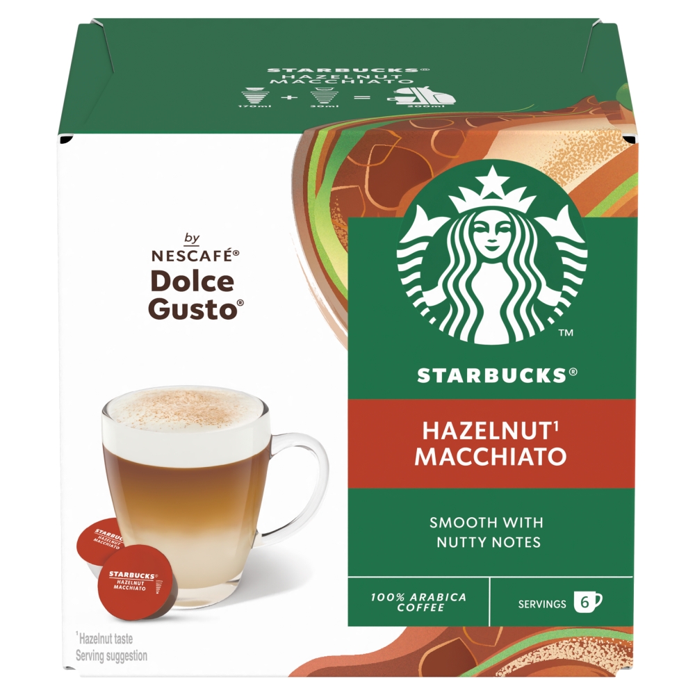 DolceGusto Starbucks Latte Macchiato HazelNut - ( 6 Milk + 6 Espresso )