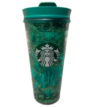 Starbucks Holiday Tumbler Glitter (Green)