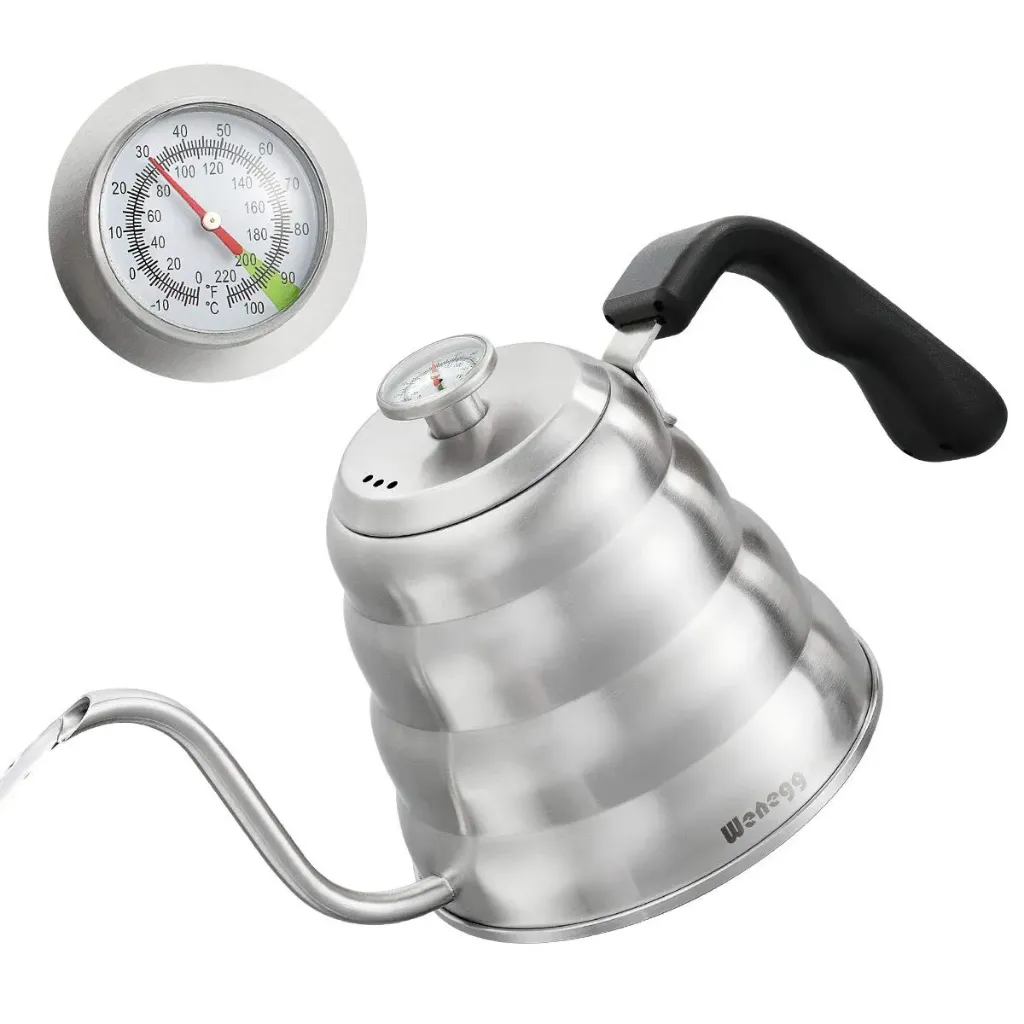 Premium Stainless Steel Kettle with Thermometer for Exact Temperature 40 fl oz -