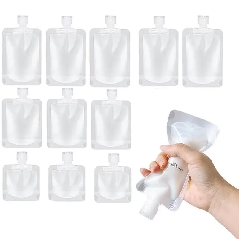 BT - 10 Pieces 30ml/50ml/100ml Empty Squeeze Sample Pouch Stand