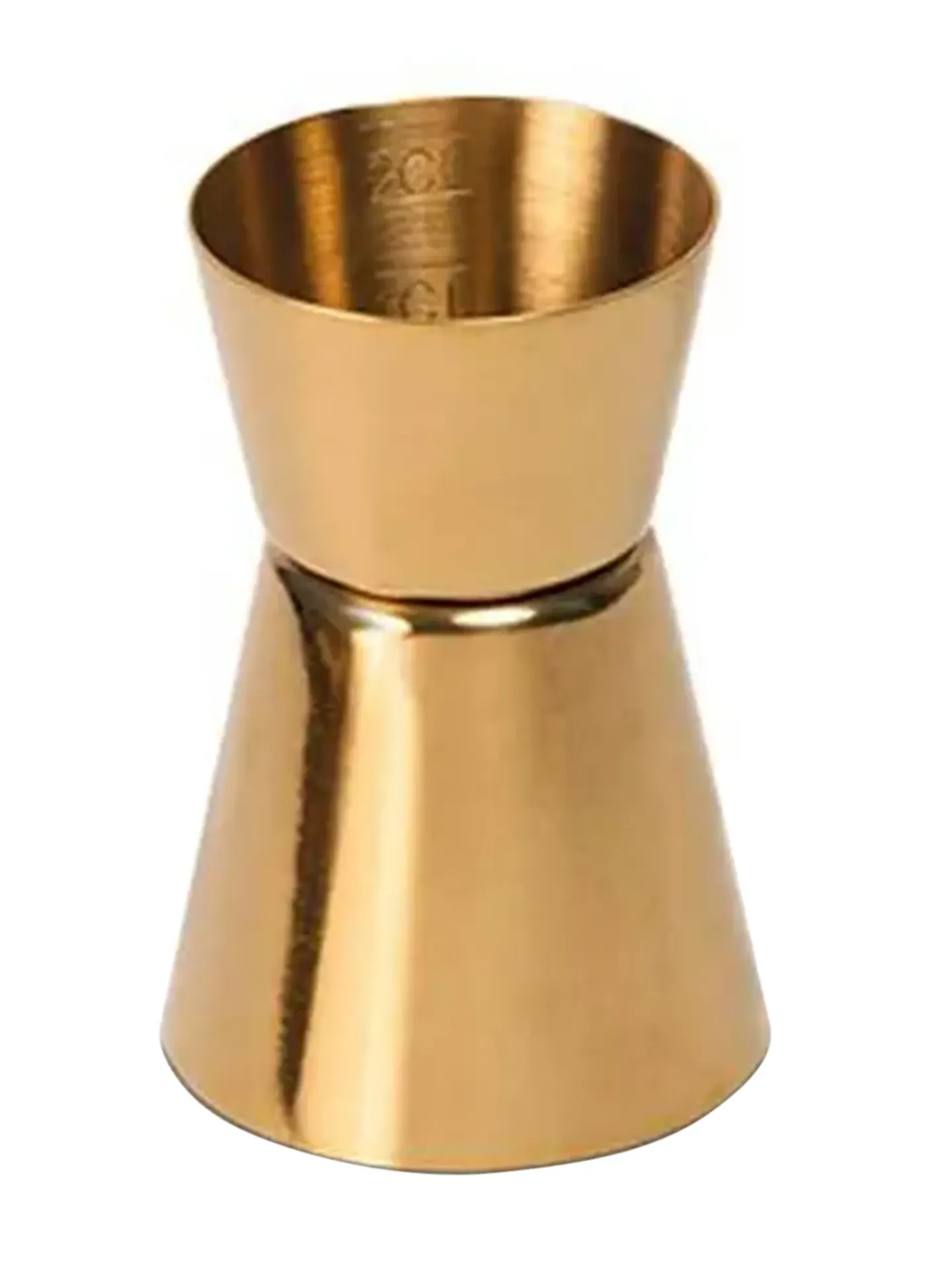 BT - Double Measuring Jiggers Stainless Steel 25ml and 50ml for Home Bar -Gold