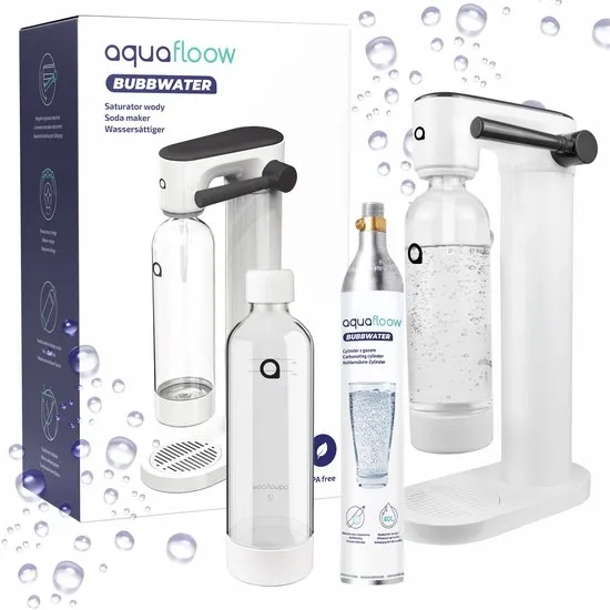 Aquafloow Saturator - Soda water maker with 800 ml bottle and CO2 cylinder