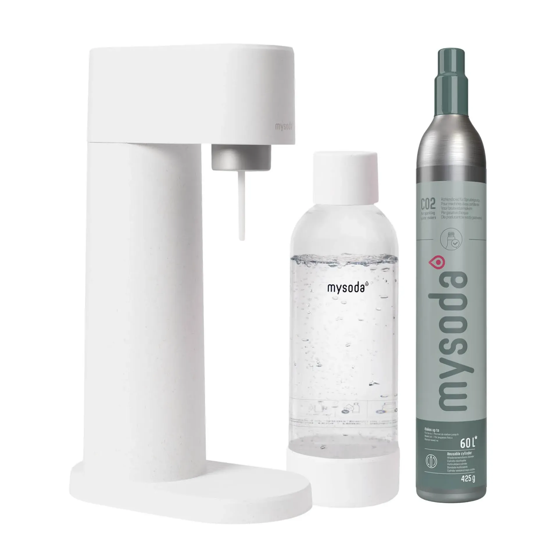 Mysoda Soda Machine - White Woody Water Kit - BPA Free