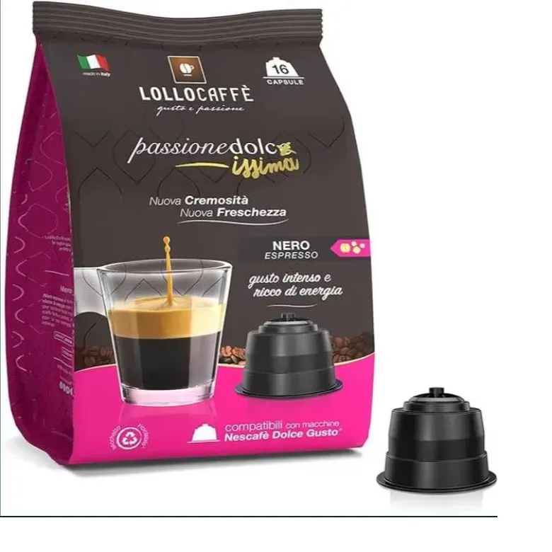 Dolce Gusto Compatibile Lollo Caffe - 16 Capsule Espresso Nero