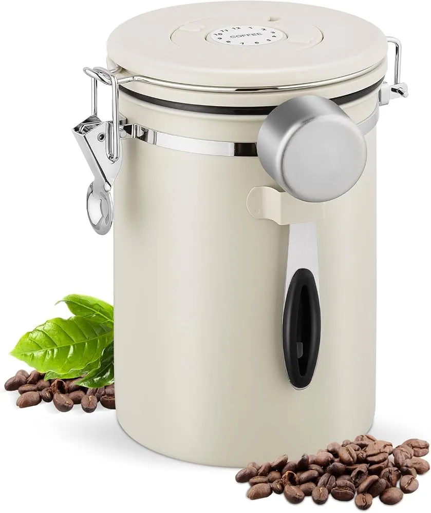 Coffee Bean Storage Stainless steel- 750g - White