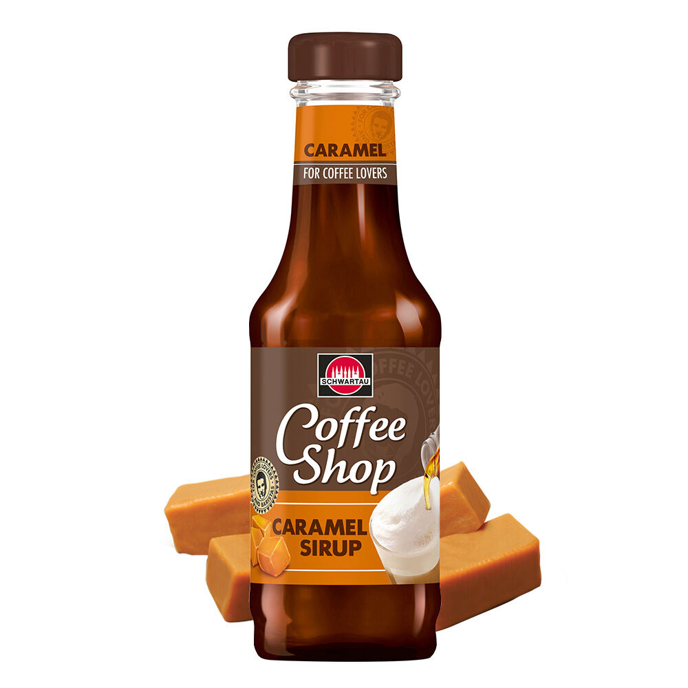 Schwartau Coffee Shop Caramel without Sugar, Coffee Syrup for Refining Coffee Specialities, 200 ml