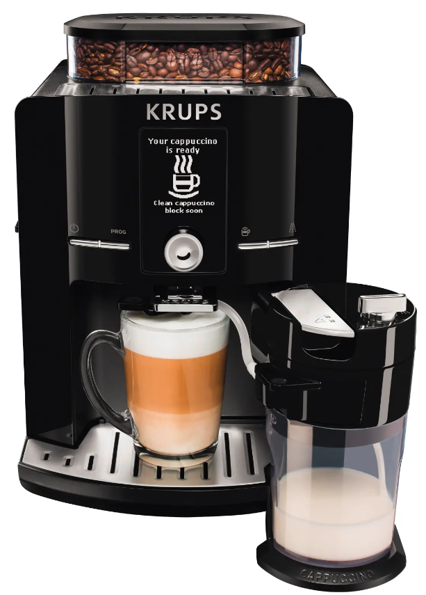 Krups Essential Automatic Espresso EA8100 Series Coffee Machinbe. Black & Red