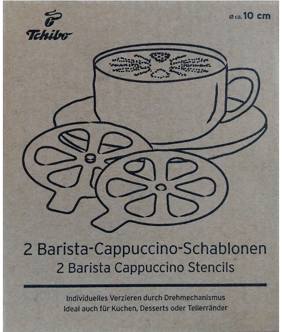 2 Barista Cappuccino Stencils Tchibo- نقش كبشينو