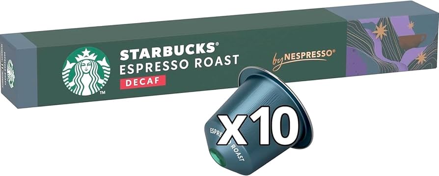 STARBUCKS NESPRESSO CAPSULES, E. ROAST ESPRESSO Decaf 11, 10 CAPSULES