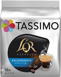 TASSIMO COFFEE CAPSULES, ESPRESSO DECAFFEINATO. INT6 , P.C 16