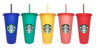 STARBUCKS Reusable cold cup  كوبى ستاربكس ملون بلاستيك