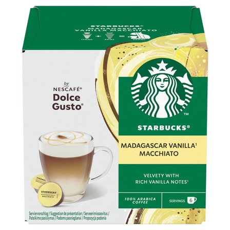 Starbucks Machiato Madagascar Vanilla, Dolce Gusto Coffee Capsules, 12 capsules