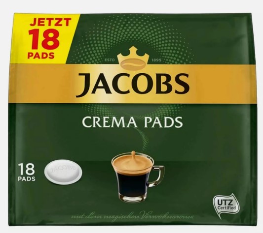 Jacobs Crema Pads,Crema,18 Pads