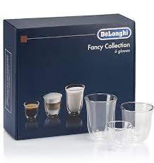 DeLonghi 6 Cups Coffee Cappuccino Milk Glass Thermal Double Wall Elegant