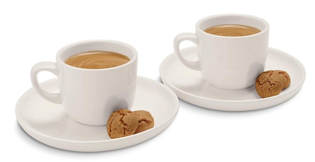 Tchibo-Espresso cups white with platinum rim-1pcs with saucer