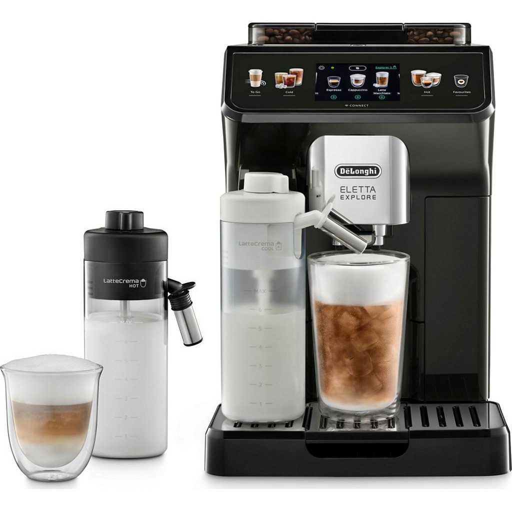 DeLonghi Eletta Explore Connect Fully Automatic Coffee Machine – Black