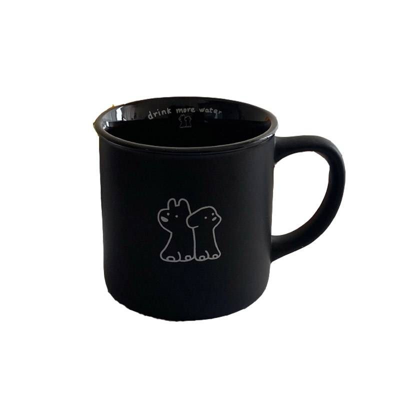 Monochrome Puppy Ceramic Mug , 400ML -Black