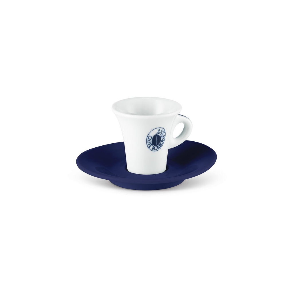 Caffè Borbone cups with blue saucer