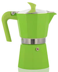 ROYALITY LINE MOKA POT COFFEE MAKER, 9 CUPS, GREEN