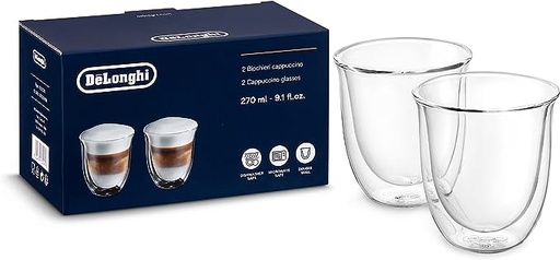 Delonghi Cappuccino Coffee Glasses with Double Wall and Thermal Property, 190ml - 1pcs