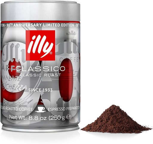 Illy Classico Espresso bean Coffee, Medium Roast, 90th Anniversay Edition,