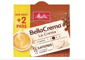 Kaffee Pads Bella Crema mild & harmonisch + 2 Pads gratis
