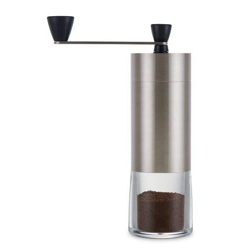 Tchibo manual coffee grinder, ceramic grinder, adjustable grinding level, silver