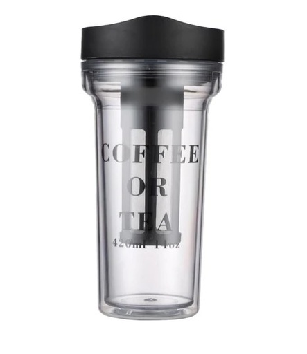 Cold Brew Cup Portable Cold Brew Coffee Maker Cold Brew Coffee Tea Airtight Bottle Iced Coffee Cup with Lid Stainless Steel Filter Reusable Cold Brew Coffee Tea Cup