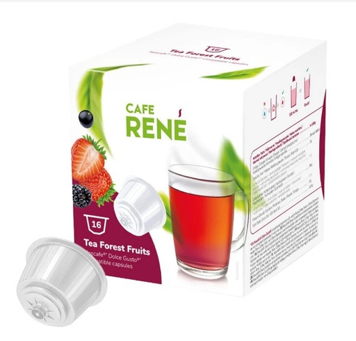 Forest Fruit Tea - Cafe René - Dolce Gusto Compatible Capsules (16 Drinks)